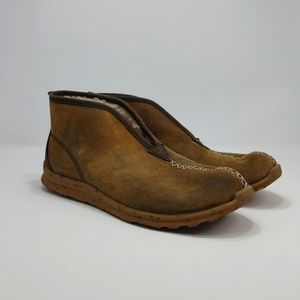 Danner Pilgrim Moc Chestnut Tan Brown Slipper Slip On Wool Lining Suede 6.5